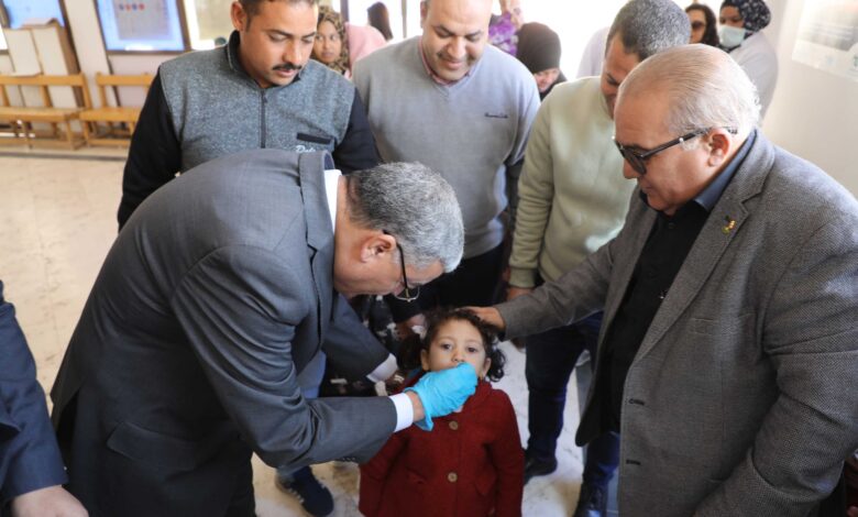 محافظ المنيا يشهدإطلاق الحملة القومية للتطعيم ضد شلل الأطفال  بمدينة المنيا